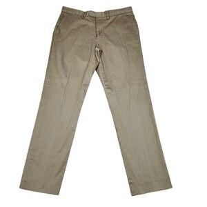 J Crew Bowery Stretch Khaki Chino Pants Mens 32W 32L Flat Front Slim Fit